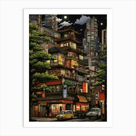 Japanese Cityscape Traditional 3 Art Print