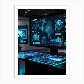 Advanced Digital Interface Showcasing Scientific Data Analysis Powered By Artificial Intelligence N (2) Art Print