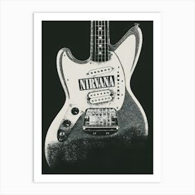 Heart Rock Bandiera Originale Nirvana Jag Stang Tessuto, Multicoloured Art Print