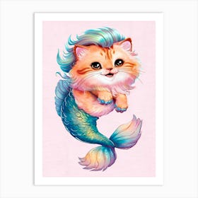 Mermaid Cat 6 Art Print