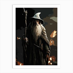 gandalf Lord Of The Rings movie 2 Art Print