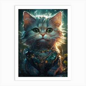 Owl Cat 2 Art Print