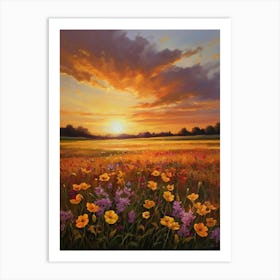 Sunset In The Meadow 37 Art Print