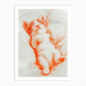 Kitty Sleeping Art Print