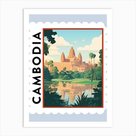 Cambodia Travel Stamp Poster Art Print