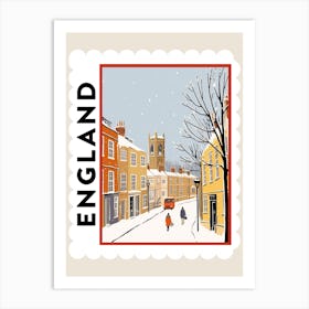 Retro Winter Stamp Poster Richmond England 3 Art Print