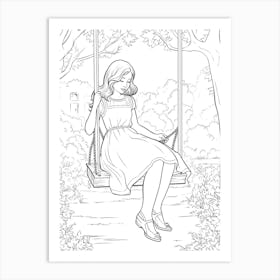 Line Art Inspired By The Swing 4 Art Print