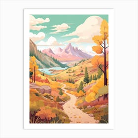 W Trek Hike In Chile Hike Illustration Art Print