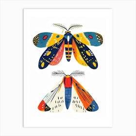 Colourful Insect Illustration Moth 54 Art Print