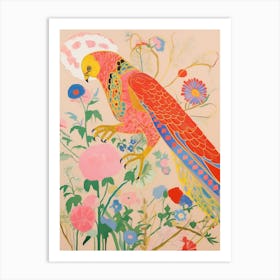 Maximalist Bird Painting Parrot 1 Art Print