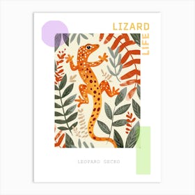 Orange Leopard Gecko Abstract Modern Illustration 5 Poster Art Print