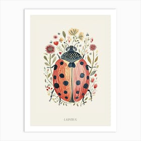 Colourful Insect Illustration Ladybug 23 Poster Art Print