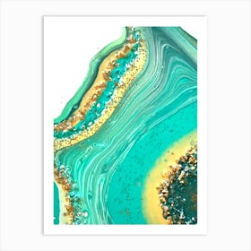 Turquoise geode1 Art Print