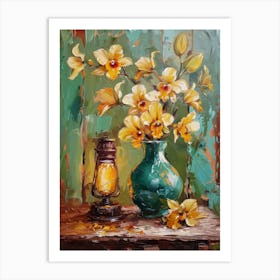 Orchids In A Vase 3 Art Print