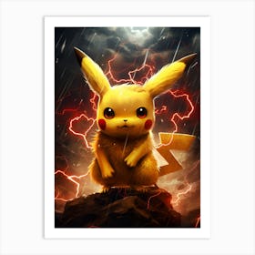 Pikachu Pokemon 4 Art Print