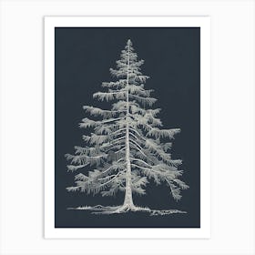 Hemlock Tree Minimalistic Drawing 3 Art Print