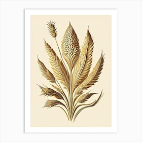 Wheat Leaf Vintage Botanical Art Print
