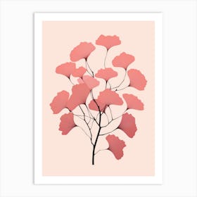 Pink Ginkgo Tree Art Print