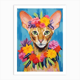 Peterbald Cat With A Flower Crown Painting Matisse Style 2 Art Print