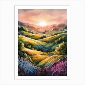 Sunset In The Hills Art Print