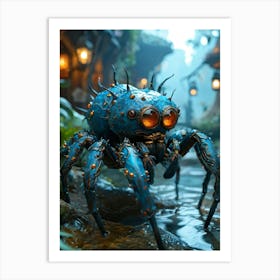 Water Spider With Whimsical Expressive Eyes Highly Detailed And Intricate Nature Inspired Exoskele Art Print