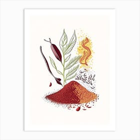 Chili Powder Spices And Herbs Minimal Line Drawing 1 Art Print