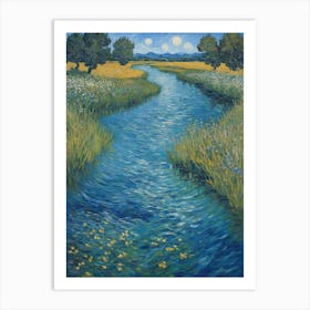 River In The Meadow Art Print