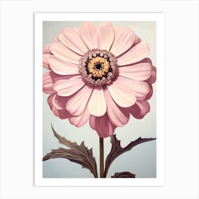 Floral Illustration Zinnia 1 Art Print