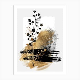 Black And Gold Abstract Painting 33 Art Print