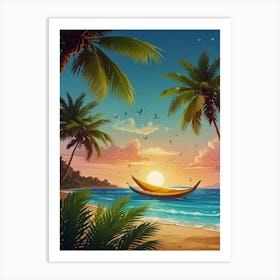 Sunset On The Beach 3 Art Print