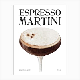 Watercolour Espresso Martini Art Print