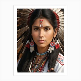 Beautiful Native American Woman Art Print