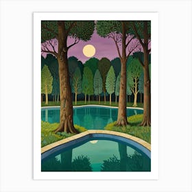 William Morris Moonlight In The Woods 27 Art Print