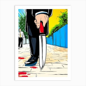 Man With A Knife 1 Art Print