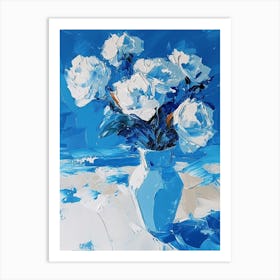 Flowers In A Blue Vase Art Print