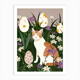 Cat And Easter Eggs 3 Art Print