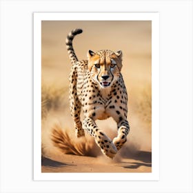 Cheetah Running in Nature Art Print