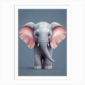 Cute Baby Elephant Nursery Ilustration (31) Art Print