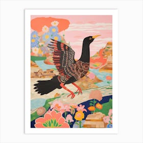 Maximalist Bird Painting Cormorant 2 Art Print