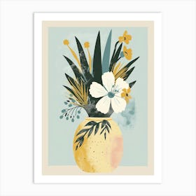 Pineapple Tree Illustration Flat 7 Art Print