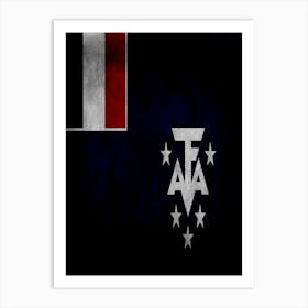 French Southern And Antarctic Lands Flag Texture Art Print