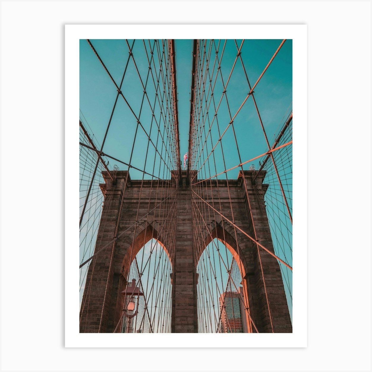 Brooklyn Bridge Symmetry Art Print by YOHUGA