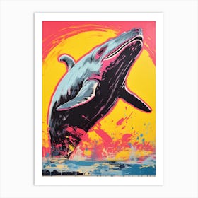 Whale Diving Out Of Water Pop Art 1 Art Print