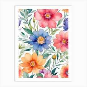 Watercolor Flowers 32 Art Print