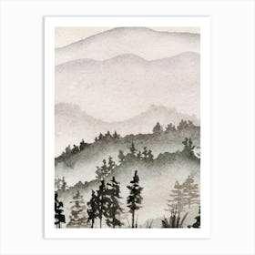 Misty Mountains Art Print