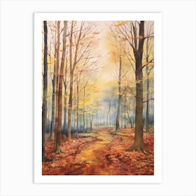 Autumn Forest Landscape Forest Of Dean England 2 Art Print