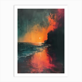 Sunset On The Beach 8 Art Print