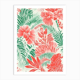 Seychelles, Inspired Travel Pattern 2 Art Print