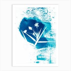 Abstract Blue Flowers 1 Art Print