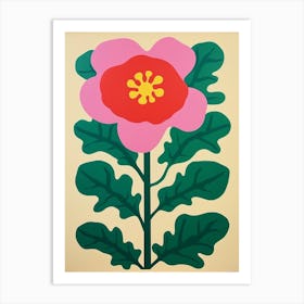 Cut Out Style Flower Art Poppy 5 Art Print